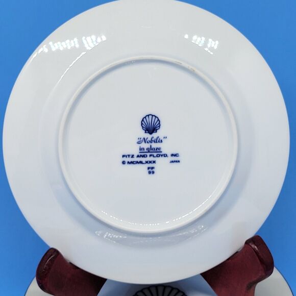 Fitz & Floyd Nobilis Shell 6.5" Bread  Plates Bundle of 4 Discontinued Excellent - Picture 5 of 8